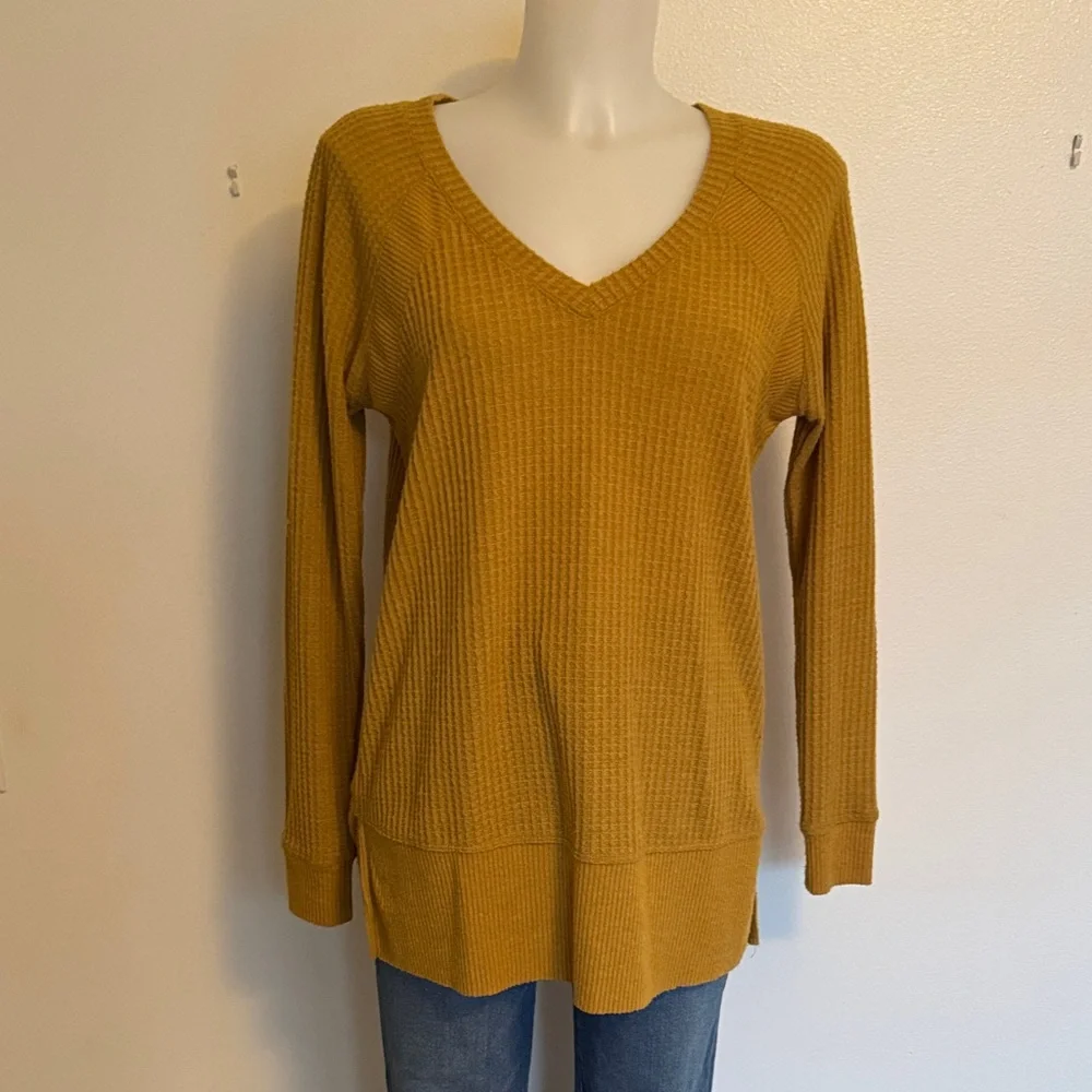 Mustard V-Neck Sweater - Picture 1 of 4